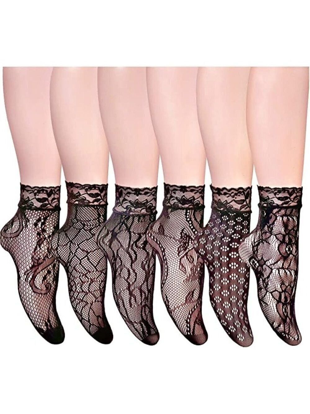 Fishnet Socks Lace Short Ankle Stockings Socks Boots Heels Anklet Dress NWT